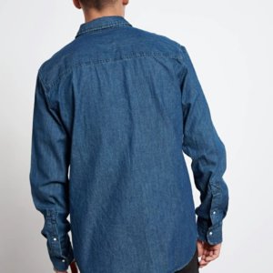 FUNKY BUDDHA ΠΟΥΚΑΜΙΣΟ DENIM ΑΝΤΡΙΚΟ MD BLUE FBM006-052-05 REGULAR FIT