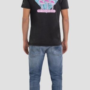 REPLAY T-SHIRT ΜΑΥΡΟ M6487.000.22658LM.099 FLAMINGO