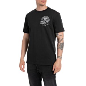 REPLAY T-SHIRT ΑΝΔΡΙΚΟ ΒΑΜΒΑΚΕΡΟ ΜΑΥΡΟ M6837.000.2660.098 SLIM FIT