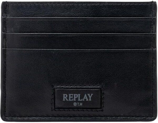 REPLAY CARD HOLDER ΜΑΥΡΟ ΔΕΡΜΑ FM5322.000.A1203A.0098