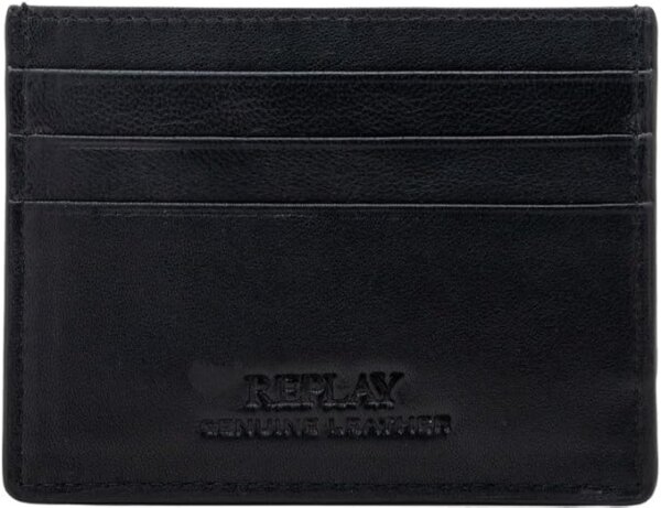 REPLAY CARD HOLDER ΜΑΥΡΟ ΔΕΡΜΑ FM5322.000.A1203A.0098