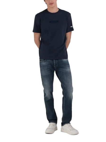 REPLAY T-SHIRT ΑΝΔΡΙΚΟ ΒΑΜΒΑΚΕΡΟ ΜΠΛΕ M6927.000.23608P.067 REGULAR FIT