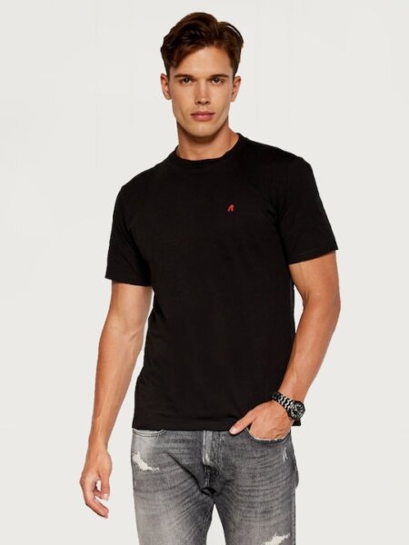 REPLAY T-SHIRT ΑΝΔΡΙΚΟ ΒΑΜΒΑΚΕΡΟ ΜΑΥΡΟ M6920.000.2660.098 REGULAR FIT