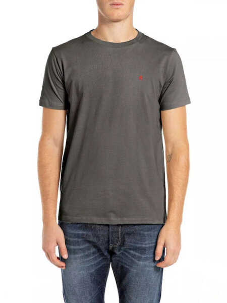 REPLAY T-SHIRT ΑΝΔΡΙΚΟ ΒΑΜΒΑΚΕΡΟ ΓΚΡΙ M6920.000.2660.493 REGULAR FIT