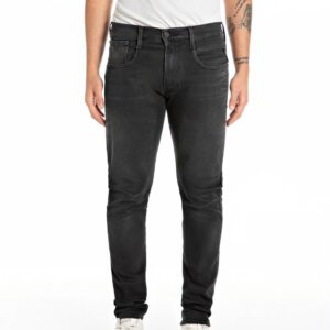 REPLAY JEAN ΑΝΤΡΙΚΟ ΜΑΥΡΟ ΒΑΜΒΑΚΕΡΟ ANBASS M914Y.000.719.704.099 SLIM FIT