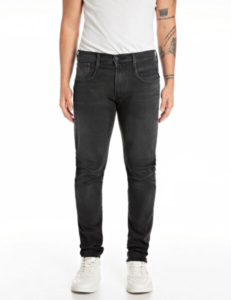 REPLAY JEAN ΑΝΤΡΙΚΟ ΜΑΥΡΟ ΒΑΜΒΑΚΕΡΟ ANBASS M914Y.000.719.704.099 SLIM FIT