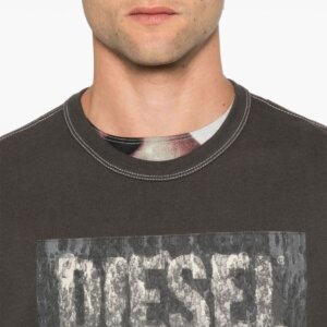 DIESEL T-SHIRT ΑΝΔΡΙΚΟ ΓΚΡΙ A14886-0DMAA-93R T-ADJUST-Q1 REGULAR FIT