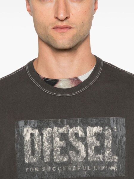 DIESEL T-SHIRT ΑΝΔΡΙΚΟ ΓΚΡΙ A14886-0DMAA-93R T-ADJUST-Q1 REGULAR FIT