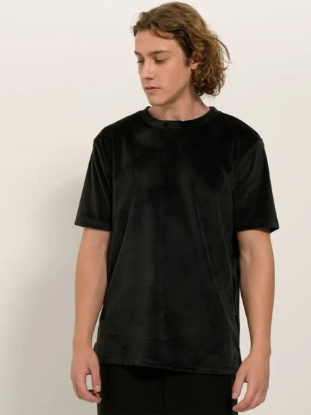 TRESOR T-SHIRT ΒΕΛΟΥΡ ΑΝΔΡΙΚΟ ΜΑΥΡΟ 207062 NELLO OVERSIZE FIT