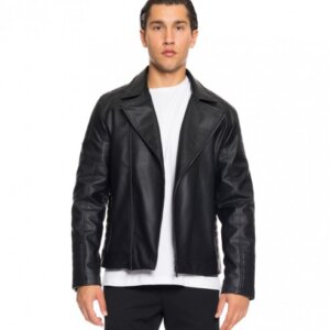 BISTON JACKET-BIKER ΑΝΤΡΙΚΟ ΤΕΧΝΟΔΕΡΜΑ ΜΑΥΡΟ 52-201-044 REGULAR FIT