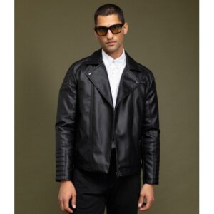 BISTON JACKET-BIKER ΑΝΤΡΙΚΟ ΤΕΧΝΟΔΕΡΜΑ ΜΑΥΡΟ 52-201-044 REGULAR FIT