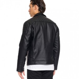 BISTON JACKET-BIKER ΑΝΤΡΙΚΟ ΤΕΧΝΟΔΕΡΜΑ ΜΑΥΡΟ 52-201-044 REGULAR FIT