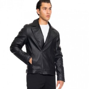 BISTON JACKET-BIKER ΑΝΤΡΙΚΟ ΤΕΧΝΟΔΕΡΜΑ ΜΑΥΡΟ 52-201-044 REGULAR FIT