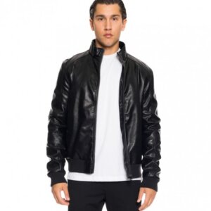 BISTON JACKET BOMBER ΤΕΧΝΟΔΕΡΜΑ ΑΝΔΡΙΚΟ ΜΑΥΡΟ 52-201-108 REGULAR FIT