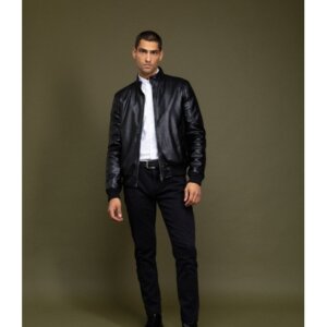 BISTON JACKET BOMBER ΤΕΧΝΟΔΕΡΜΑ ΑΝΔΡΙΚΟ ΜΑΥΡΟ 52-201-108 REGULAR FIT