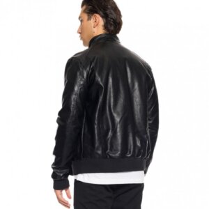 BISTON JACKET BOMBER ΤΕΧΝΟΔΕΡΜΑ ΑΝΔΡΙΚΟ ΜΑΥΡΟ 52-201-108 REGULAR FIT