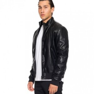 BISTON JACKET BOMBER ΤΕΧΝΟΔΕΡΜΑ ΑΝΔΡΙΚΟ ΜΑΥΡΟ 52-201-108 REGULAR FIT