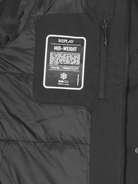 REPLAY JACKET ΑΝΔΡΙΚΟ PARKA ΜΑΥΡΟ M8419.000.85030.098 REGULAR FIT