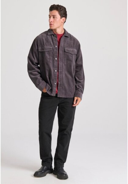 FUNKY BUDDHA ΠΟΥΚΑΜΙΣΟ OVERSHIRT ΚΟΤΛΕ ΑΝΔΡΙΚΟ ΑΝΘΡΑΚΙ FBM010-077-05 REGULAR FIT