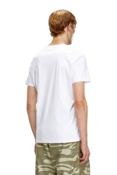 DIESEL T-SHIRT ΑΝΔΡΙΚΟ ΒΑΜΒΑΚΕΡΟ ΛΕΥΚΟ A14819-0SKAF-100 T-MIEGOR-K77 REGULAR FIT