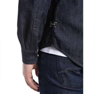 REPLAY ΠΟΥΚΑΜΙΣΟ DENIM ΑΝΔΡΙΚΟ ΜΠΛΕ ΣΚΟΥΡΟ M4124.000.860B04.007 REGULAR FIT